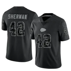 Men's Anthony Sherman Kansas City Chiefs No.42 Limited Reflective Jersey - Black
