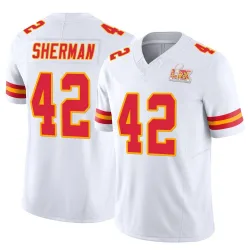 Men's Anthony Sherman Kansas City Chiefs No.42 Limited Vapor F.U.S.E. Super Bowl LIX Jersey - White