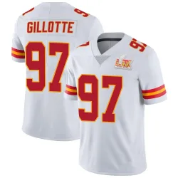 Men's Ashton Gillotte Kansas City Chiefs No.97 Limited Vapor Untouchable Super Bowl LIX Jersey - White