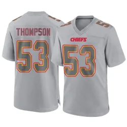 Men's BJ Thompson Kansas City Chiefs No.53 Game Atmosphere Fashion Jersey - Gray