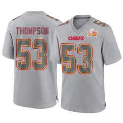 Men's BJ Thompson Kansas City Chiefs No.53 Game Atmosphere Fashion Super Bowl LIX Jersey - Gray