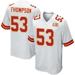 Men's BJ Thompson Kansas City Chiefs No.53 Game Super Bowl LIX Jersey - White