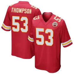 Men's BJ Thompson Kansas City Chiefs No.53 Game Team Color Jersey - Red