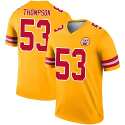 Men's BJ Thompson Kansas City Chiefs No.53 Legend Inverted Jersey - Gold