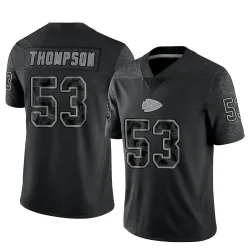 Men's BJ Thompson Kansas City Chiefs No.53 Limited Reflective Jersey - Black