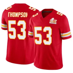 Men's BJ Thompson Kansas City Chiefs No.53 Limited Vapor F.U.S.E. Super Bowl LIX Jersey - Red