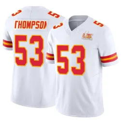 Men's BJ Thompson Kansas City Chiefs No.53 Limited Vapor F.U.S.E. Super Bowl LIX Jersey - White