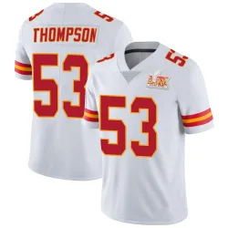 Men's BJ Thompson Kansas City Chiefs No.53 Limited Vapor Untouchable Super Bowl LIX Jersey - White