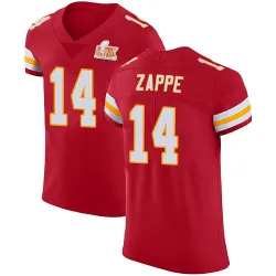 Men's Bailey Zappe Kansas City Chiefs No.14 Elite Team Color Vapor Untouchable Super Bowl LIX Jersey - Red