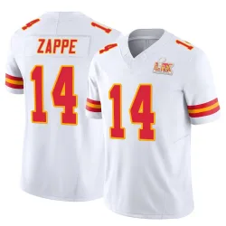 Men's Bailey Zappe Kansas City Chiefs No.14 Limited Vapor F.U.S.E. Super Bowl LIX Jersey - White