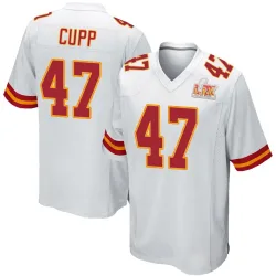 Men's Baylor Cupp Kansas City Chiefs No.47 Game Super Bowl LIX Jersey - White