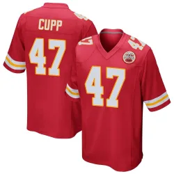Men's Baylor Cupp Kansas City Chiefs No.47 Game Team Color Jersey - Red