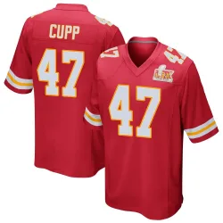 Men's Baylor Cupp Kansas City Chiefs No.47 Game Team Color Super Bowl LIX Jersey - Red