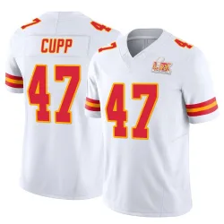 Men's Baylor Cupp Kansas City Chiefs No.47 Limited Vapor F.U.S.E. Super Bowl LIX Jersey - White