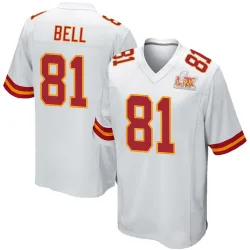 Men's Blake Bell Kansas City Chiefs No.81 Game Super Bowl LIX Jersey - White
