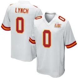 Men's Blake Lynch Kansas City Chiefs No.0 Game Super Bowl LIX Jersey - White