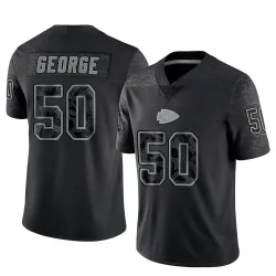 Men's Brandon George Kansas City Chiefs No.50 Limited Reflective Jersey - Black