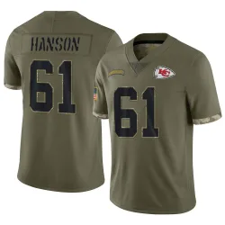 Men's C.J. Hanson Kansas City Chiefs No.61 Limited 2022 Salute To Service Jersey - Olive
