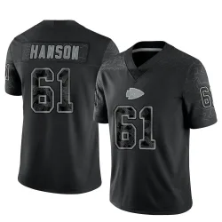Men's C.J. Hanson Kansas City Chiefs No.61 Limited Reflective Jersey - Black