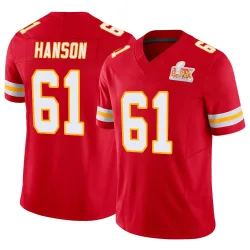 Men's C.J. Hanson Kansas City Chiefs No.61 Limited Vapor F.U.S.E. Super Bowl LIX Jersey - Red