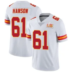 Men's C.J. Hanson Kansas City Chiefs No.61 Limited Vapor Untouchable Super Bowl LIX Jersey - White