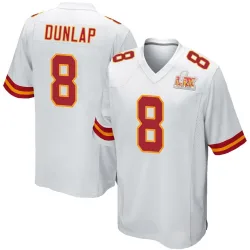 Men's Carlos Dunlap Kansas City Chiefs No.8 Game Super Bowl LIX Jersey - White