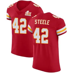 Men's Carson Steele Kansas City Chiefs No.42 Elite Team Color Vapor Untouchable Super Bowl LIX Jersey - Red