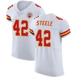 Men's Carson Steele Kansas City Chiefs No.42 Elite Vapor Untouchable Jersey - White