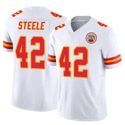 Men's Carson Steele Kansas City Chiefs No.42 Limited Vapor F.U.S.E. Jersey - White