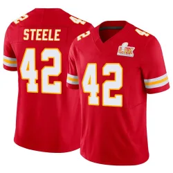Men's Carson Steele Kansas City Chiefs No.42 Limited Vapor F.U.S.E. Super Bowl LIX Jersey - Red
