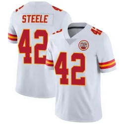 Men's Carson Steele Kansas City Chiefs No.42 Limited Vapor Untouchable Jersey - White