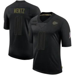Men's Carson Wentz Kansas City Chiefs No.11 Limited 2020 Salute To Service Jersey - Black