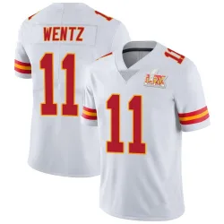 Men's Carson Wentz Kansas City Chiefs No.11 Limited Vapor Untouchable Super Bowl LIX Jersey - White