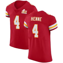 Men's Chad Henne Kansas City Chiefs No.4 Elite Team Color Vapor Untouchable Super Bowl LIX Jersey - Red