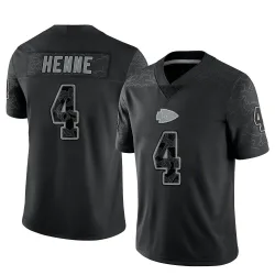 Men's Chad Henne Kansas City Chiefs No.4 Limited Reflective Jersey - Black