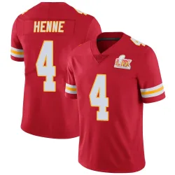 Men's Chad Henne Kansas City Chiefs No.4 Limited Team Color Vapor Untouchable Super Bowl LIX Jersey - Red