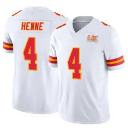 Men's Chad Henne Kansas City Chiefs No.4 Limited Vapor F.U.S.E. Super Bowl LIX Jersey - White