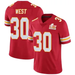 Men's Charcandrick West Kansas City Chiefs No.30 Limited Team Color Vapor Untouchable Super Bowl LIX Jersey - Red
