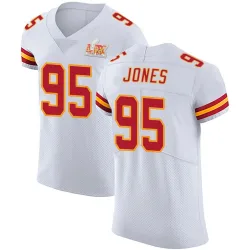 Men's Chris Jones Kansas City Chiefs No.95 Elite Vapor Untouchable Super Bowl LIX Jersey - White