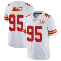 Men's Chris Jones Kansas City Chiefs No.95 Limited Vapor Untouchable Super Bowl LIX Jersey - White