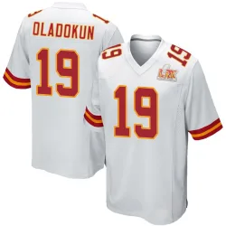 Men's Chris Oladokun Kansas City Chiefs No.19 Game Super Bowl LIX Jersey - White