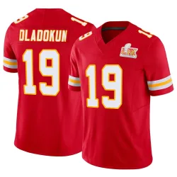 Men's Chris Oladokun Kansas City Chiefs No.19 Limited Vapor F.U.S.E. Super Bowl LIX Jersey - Red