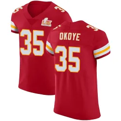 Men's Christian Okoye Kansas City Chiefs No.35 Elite Team Color Vapor Untouchable Super Bowl LIX Jersey - Red