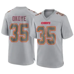 Men's Christian Okoye Kansas City Chiefs No.35 Game Atmosphere Fashion Jersey - Gray