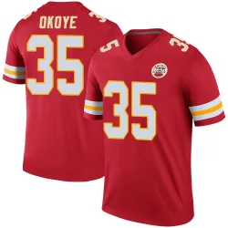 Men's Christian Okoye Kansas City Chiefs No.35 Legend Color Rush Jersey - Red