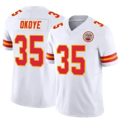 Men's Christian Okoye Kansas City Chiefs No.35 Limited Vapor F.U.S.E. Jersey - White