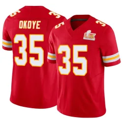 Men's Christian Okoye Kansas City Chiefs No.35 Limited Vapor F.U.S.E. Super Bowl LIX Jersey - Red