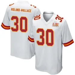 Men's Christian Roland-Wallace Kansas City Chiefs No.30 Game Super Bowl LIX Jersey - White