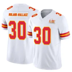 Men's Christian Roland-Wallace Kansas City Chiefs No.30 Limited Vapor F.U.S.E. Super Bowl LIX Jersey - White