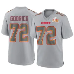 Men's Chukwuebuka Godrick Kansas City Chiefs No.72 Game Atmosphere Fashion Super Bowl LIX Jersey - Gray